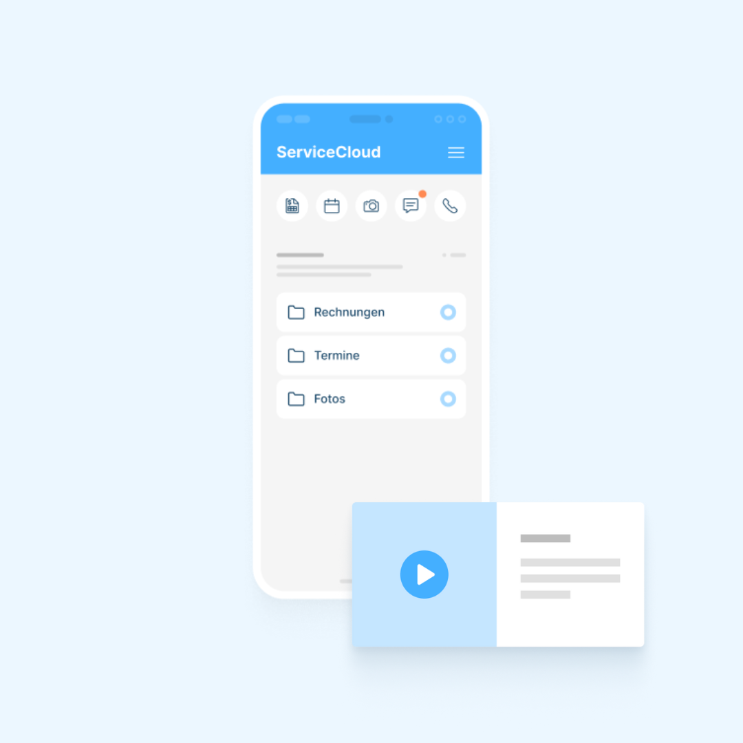 Info Servicebereich mit Video