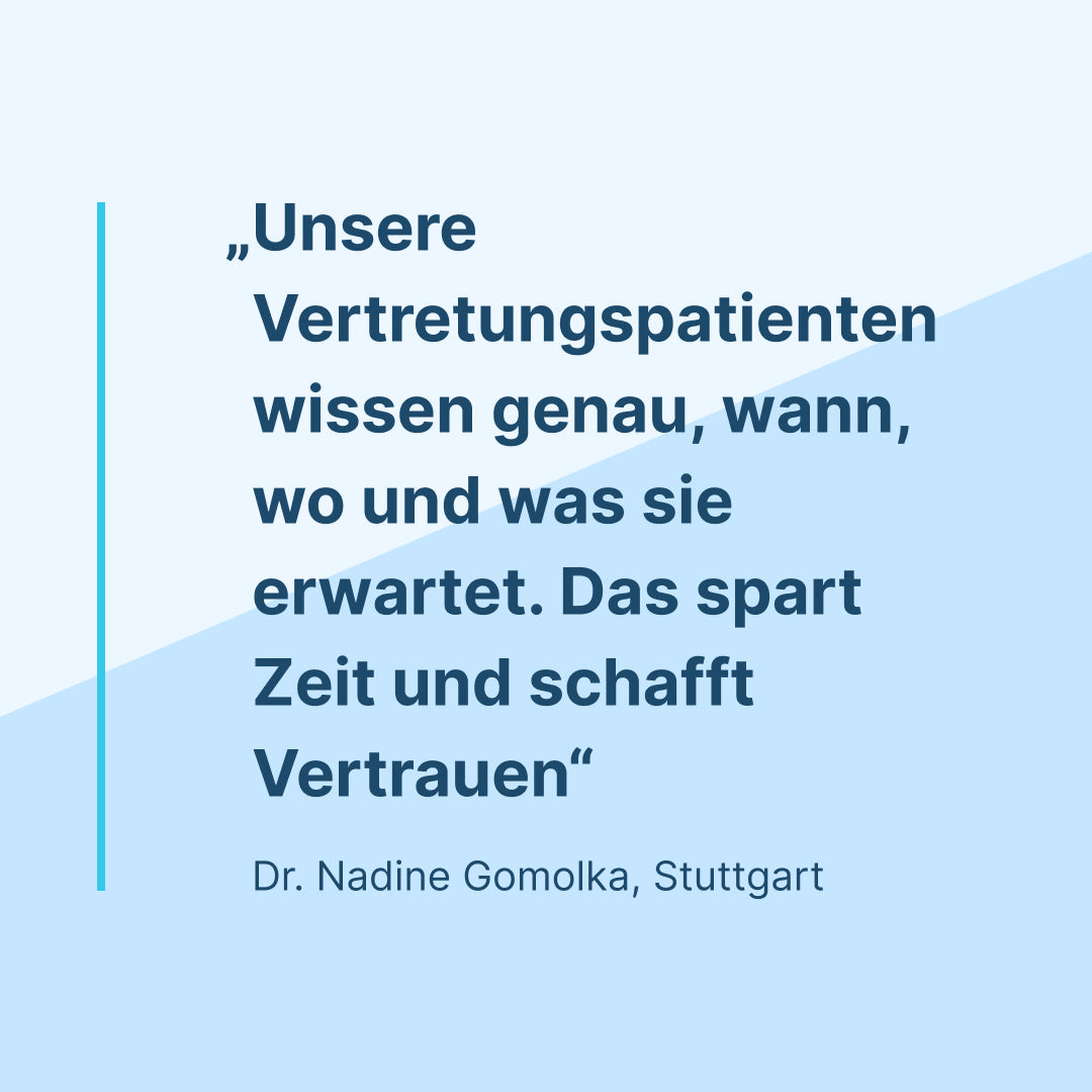 Terminbestätigung Vertretungspraxis