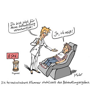 Retentionsklammer eingesetzt